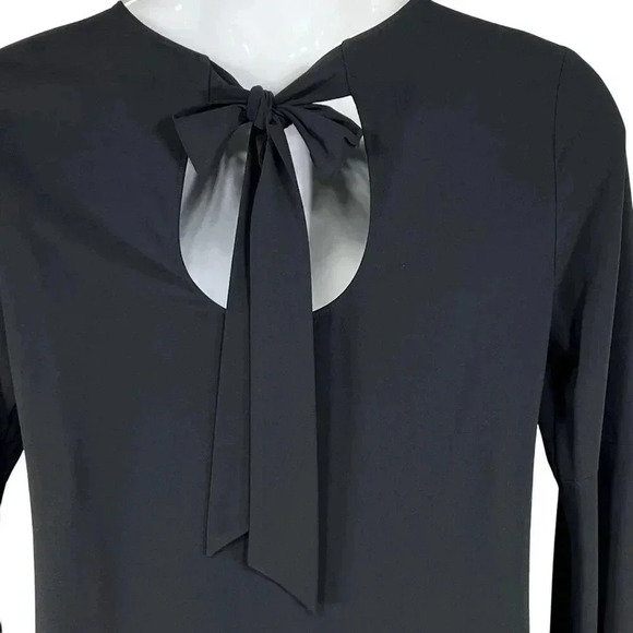 Halogen Womens M Bell Sleeve Black Dress Bow Back Minimalist Fairy & Whimsigoth - Picture 5 of 15